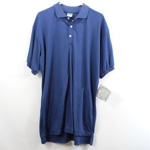 Vintage 80s Sea Palms Mens XL Polo Shirt Blue